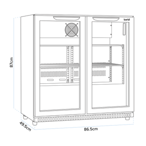 Baridi DH273 Back Bar Drinks Fridge/Cooler with Double Sliding Door & Security Lock 190L - Black - additional view 17