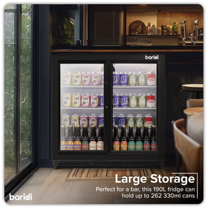 Baridi DH273 Back Bar Drinks Fridge/Cooler with Double Sliding Door & Security Lock 190L - Black - additional view 9