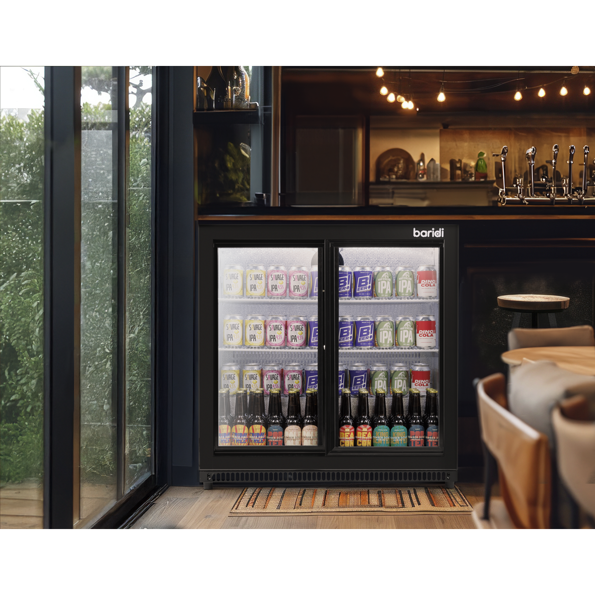 Baridi DH273 Back Bar Drinks Fridge/Cooler with Double Sliding Door & Security Lock 190L - Black - additional view 7
