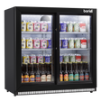 Baridi DH273 Back Bar Drinks Fridge/Cooler with Double Sliding Door & Security Lock 190L - Black