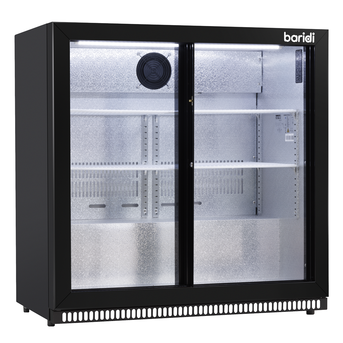 Baridi DH273 Back Bar Drinks Fridge/Cooler with Double Sliding Door & Security Lock 190L - Black - additional view 6