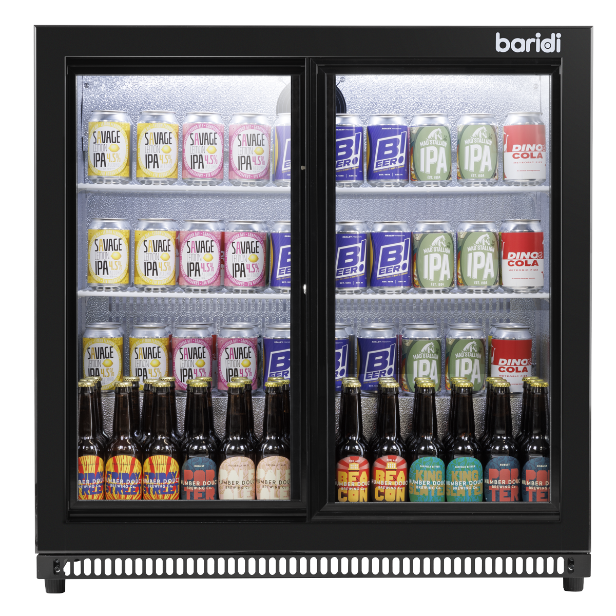 Baridi DH273 Back Bar Drinks Fridge/Cooler with Double Sliding Door & Security Lock 190L - Black - additional view 4