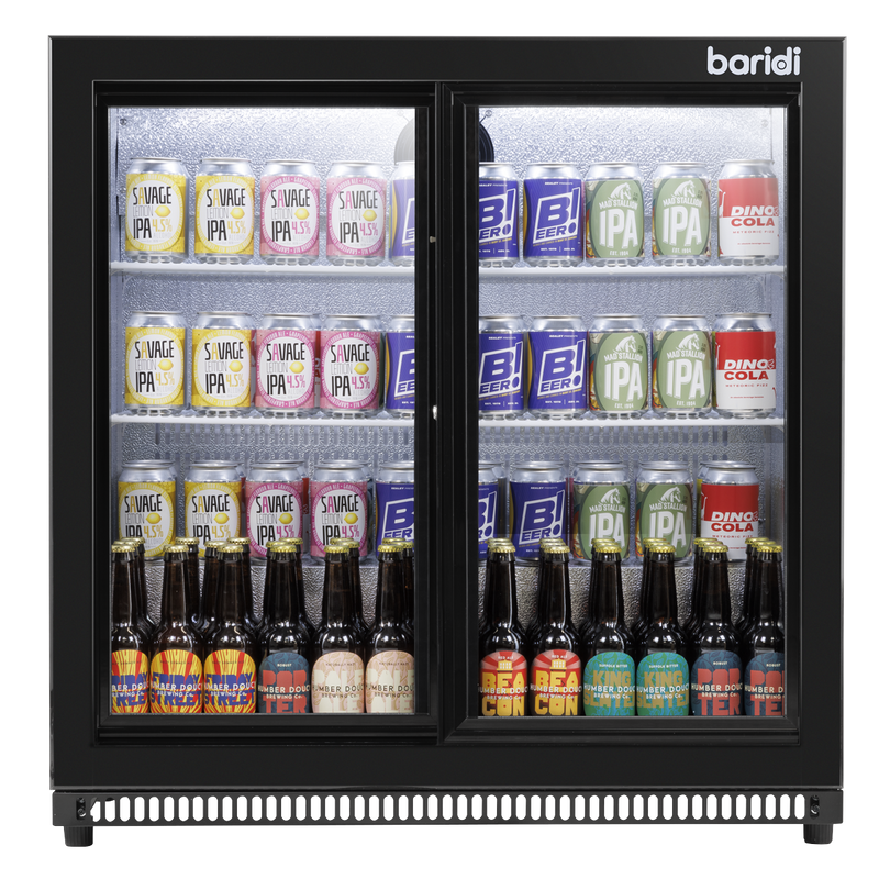 Baridi DH273 Back Bar Drinks Fridge/Cooler with Double Sliding Door & Security Lock 190L - Black - additional view 4