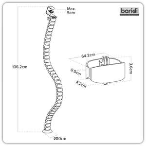 Dellonda DH274 Flexible Cable Management System, Clamp-On 1.3m - additional view 12