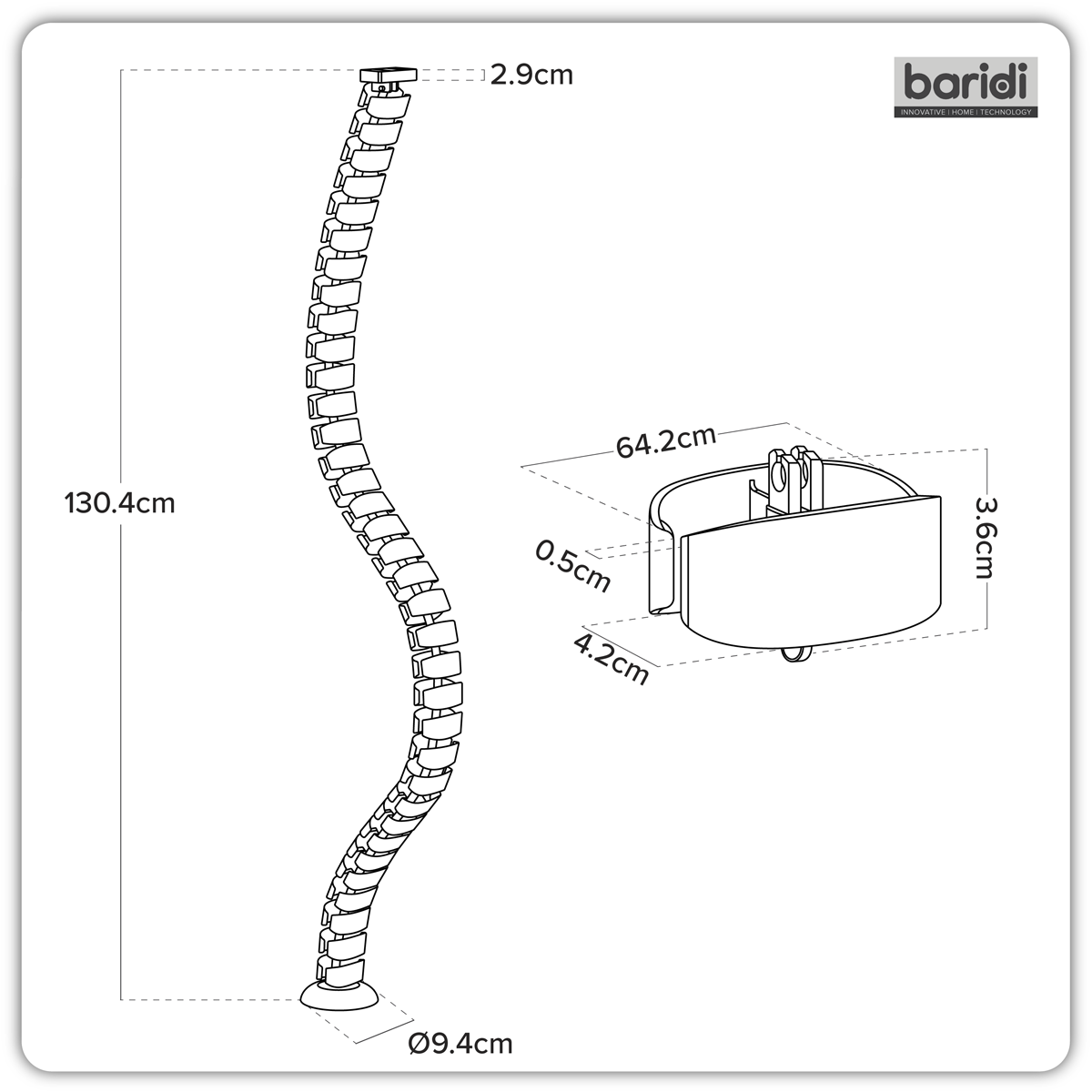 Dellonda DH275 Flexible Cable Management System, Magnetic 1.3m - additional view 8