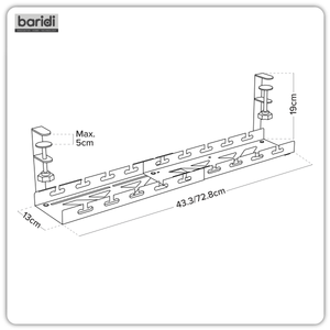 Dellonda DH276 Extendable Cable Management Tray 435/730 x 130 x 190 - Black - additional view 8