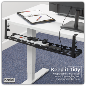 Dellonda DH276 Extendable Cable Management Tray 435/730 x 130 x 190 - Black - additional view 2