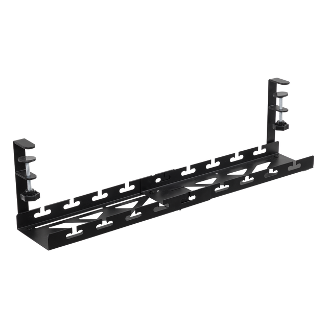 Dellonda DH276 Extendable Cable Management Tray 435/730 x 130 x 190 - Black