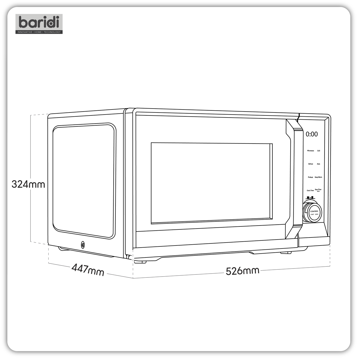 Baridi DH277 7-in-1 Air Fryer Microwave & Grill, 28L Capacity - Black - additional view 20