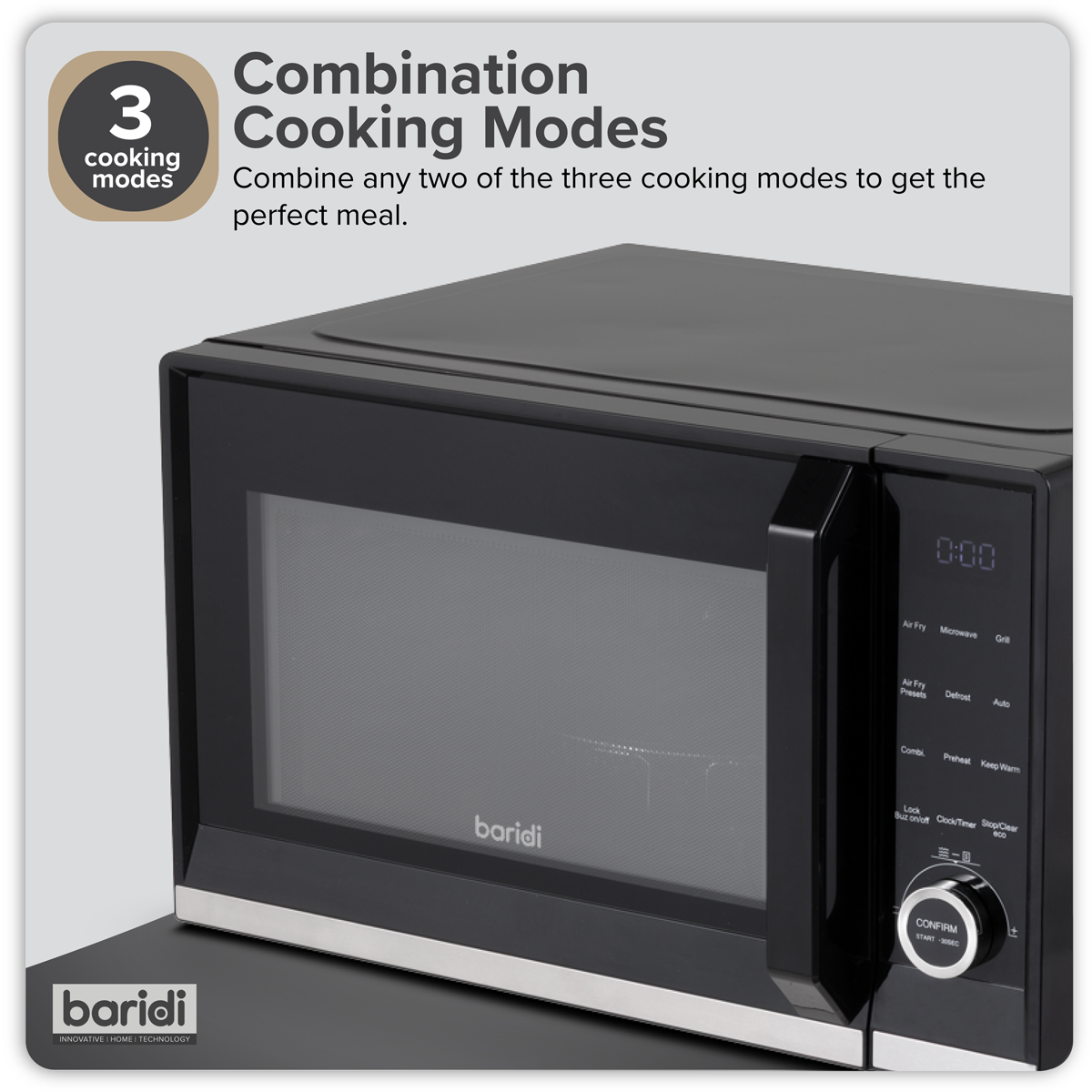 Baridi DH277 7-in-1 Air Fryer Microwave & Grill, 28L Capacity - Black - additional view 22