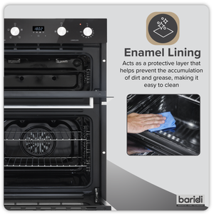 Baridi DH278 72cm Built-Under Double Oven, 74L Capacity, Energy Rating A - Black - additional view 11