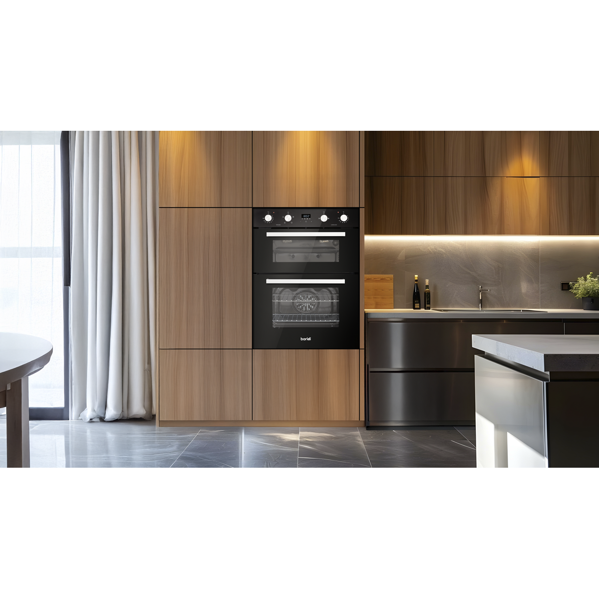 Baridi DH278 72cm Built-Under Double Oven, 74L Capacity, Energy Rating A - Black - additional view 20