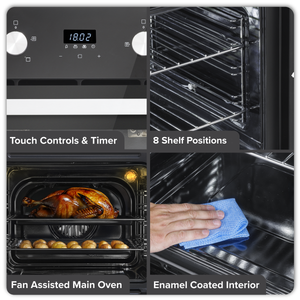 Baridi DH278 72cm Built-Under Double Oven, 74L Capacity, Energy Rating A - Black - additional view 9