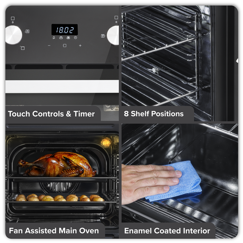 Baridi DH278 72cm Built-Under Double Oven, 74L Capacity, Energy Rating A - Black - additional view 9