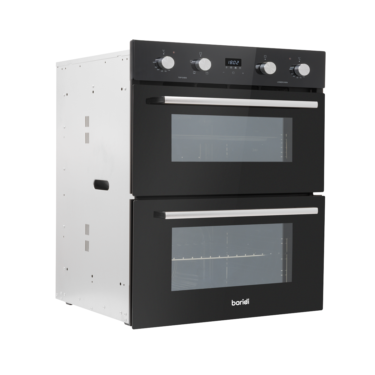 Baridi DH278 72cm Built-Under Double Oven, 74L Capacity, Energy Rating A - Black