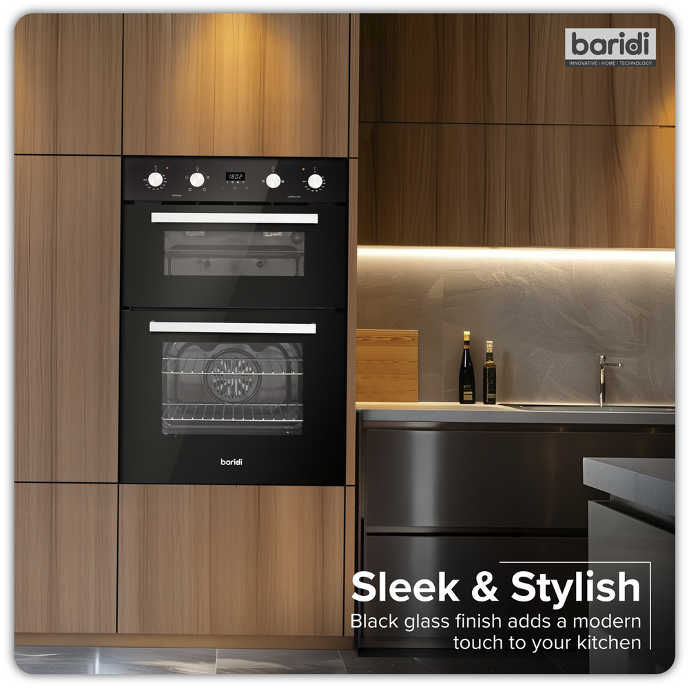 Baridi DH279 90cm Built-In Double Oven, 88L Capacity, Energy Rating A - Black - additional view 9