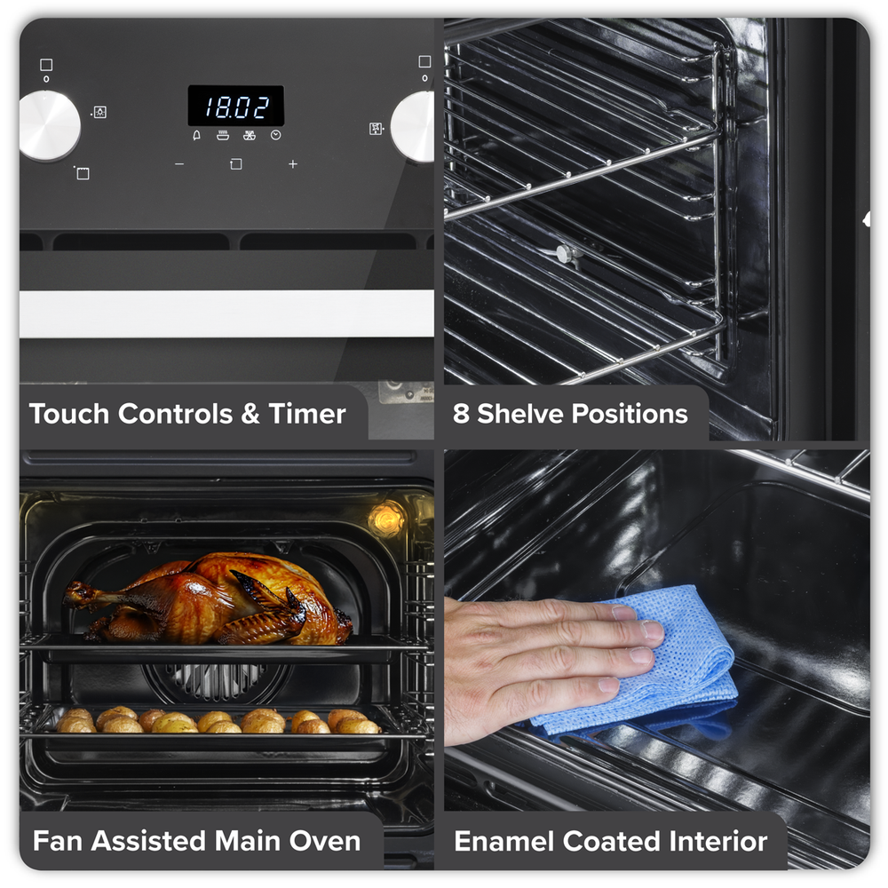 Baridi DH279 90cm Built-In Double Oven, 88L Capacity, Energy Rating A - Black - additional view 10