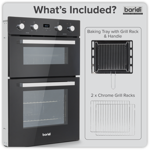 Baridi DH279 90cm Built-In Double Oven, 88L Capacity, Energy Rating A - Black - additional view 12