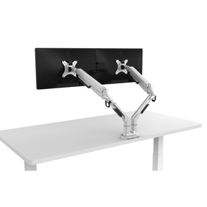 Dellonda DH27 Adjustable Double Monitor Arm with 360° Rotation - White - additional view 4