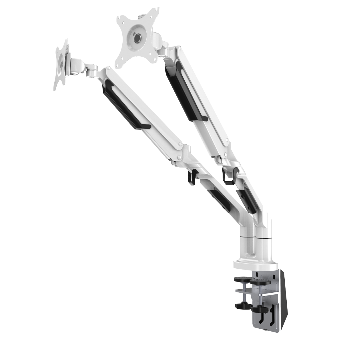 Dellonda DH27 Adjustable Double Monitor Arm with 360° Rotation - White - additional view 2