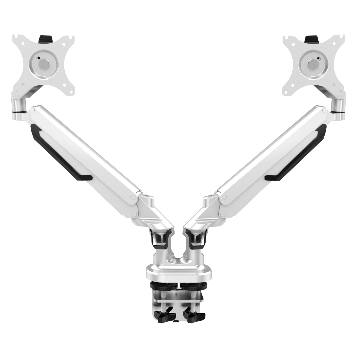 Dellonda DH27 Adjustable Double Monitor Arm with 360° Rotation - White - additional view 3