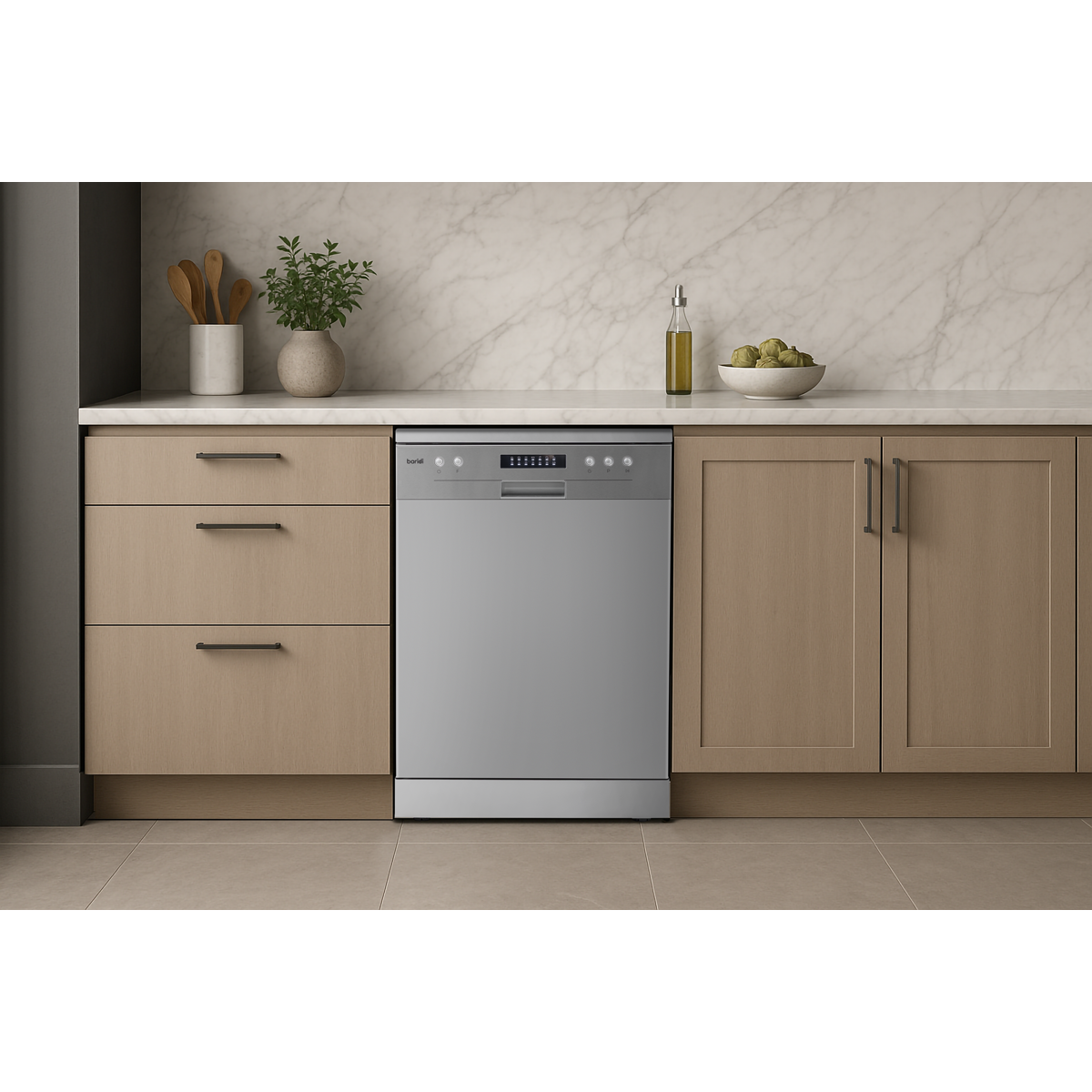 Baridi DH280 Regular Sized Freestanding Dishwasher 60cm Wide 13 Place Settings - Silver - additional view 12