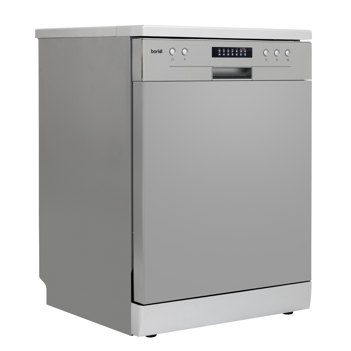 Baridi DH280 Regular Sized Freestanding Dishwasher 60cm Wide 13 Place Settings - Silver