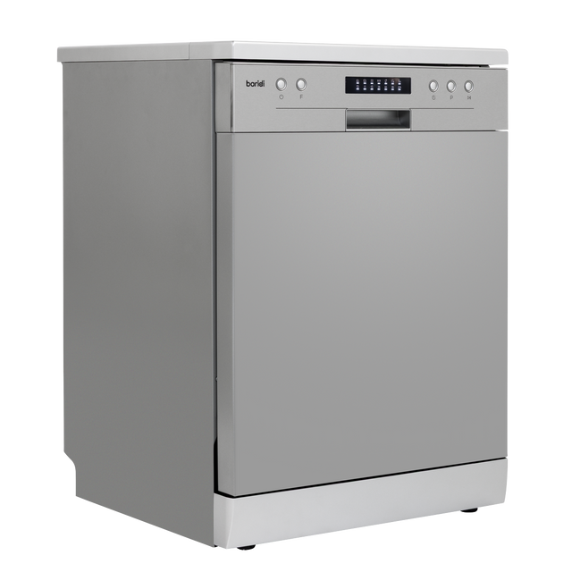 Baridi DH280 Regular Sized Freestanding Dishwasher 60cm Wide 13 Place Settings - Silver