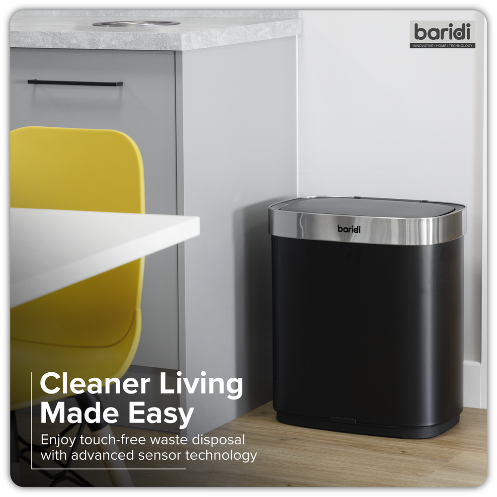 Baridi DH281 Sensor Bin 50L - Black/Stainless Steel - additional view 9
