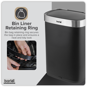 Baridi DH282 Sensor Bin 65L - Black/Stainless Steel - additional view 12
