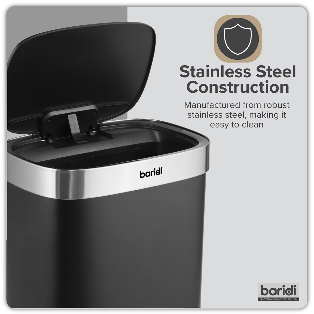Baridi DH282 Sensor Bin 65L - Black/Stainless Steel - additional view 14