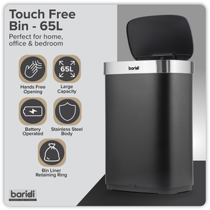 Baridi DH282 Sensor Bin 65L - Black/Stainless Steel - additional view 15