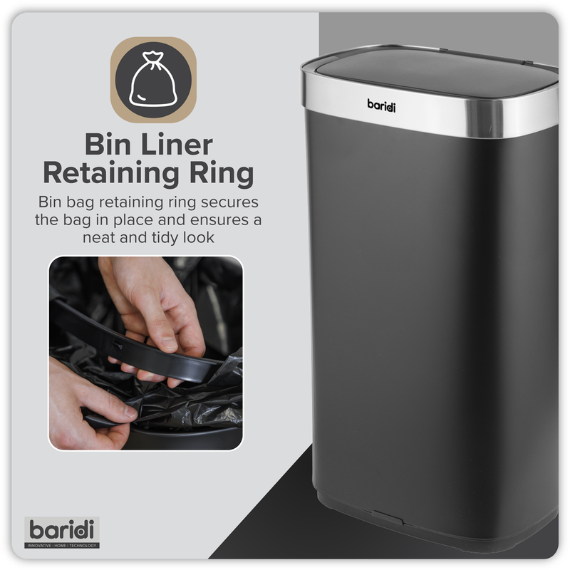 Baridi DH283 Sensor Bin 80L - Black/Stainless Steel - additional view 11