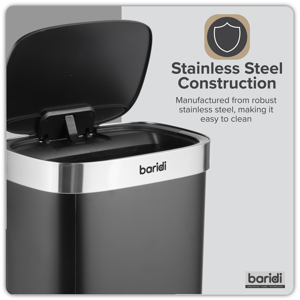 Baridi DH283 Sensor Bin 80L - Black/Stainless Steel - additional view 13