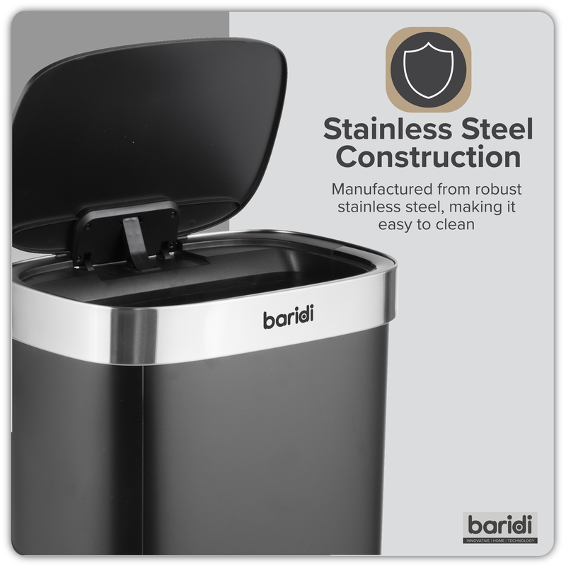 Baridi DH283 Sensor Bin 80L - Black/Stainless Steel - additional view 13
