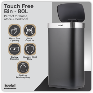 Baridi DH283 Sensor Bin 80L - Black/Stainless Steel - additional view 15