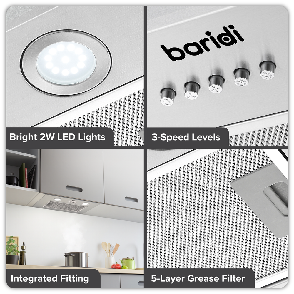 Baridi DH284 Cooker Hood with 5-Layer Filter 52cm - Stainless Steel - additional view 14