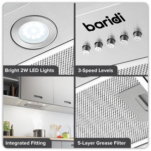 Baridi DH284 Cooker Hood with 5-Layer Filter 52cm - Stainless Steel - additional view 14