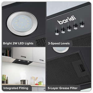 Baridi DH285 Cooker Hood with 5 Layer Filter 52cm - Black - additional view 9
