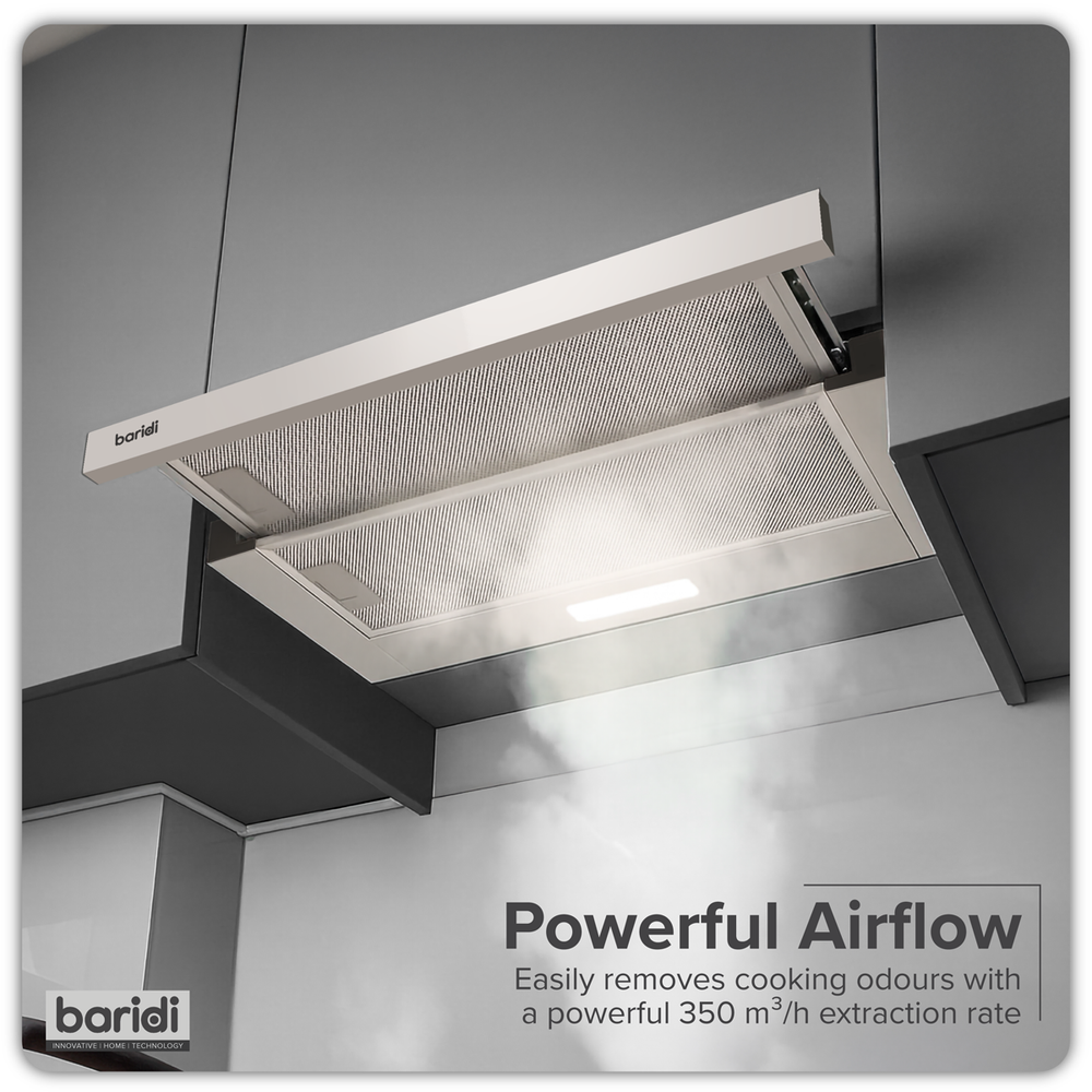 Baridi DH286 Telescopic Cooker Hood with Aluminium Filters 60cm - Stainless Steel - additional view 9