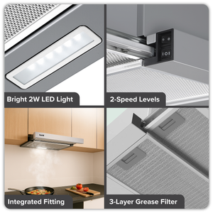 Baridi DH286 Telescopic Cooker Hood with Aluminium Filters 60cm - Stainless Steel - additional view 12
