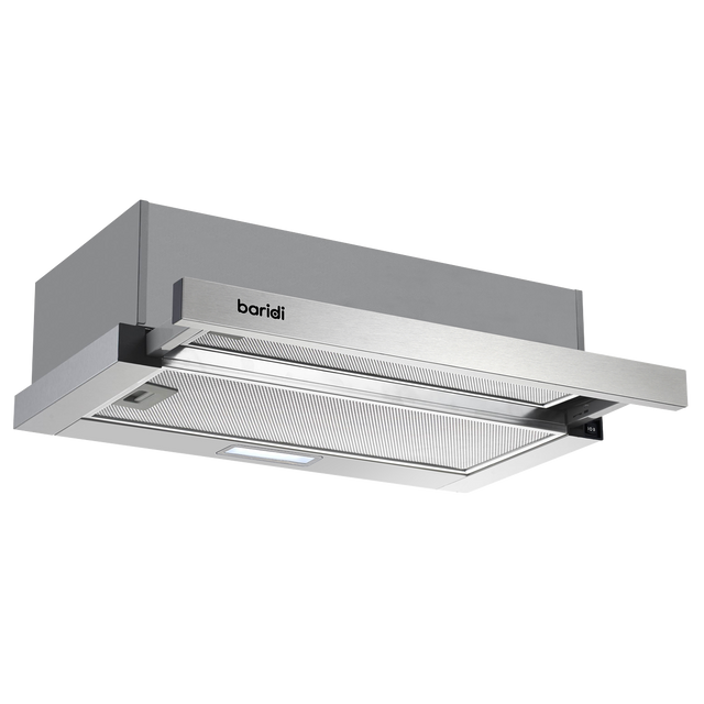 Baridi DH286 Telescopic Cooker Hood with Aluminium Filters 60cm - Stainless Steel