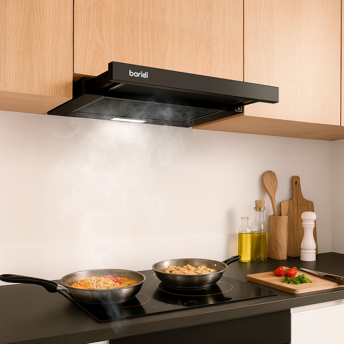 Baridi DH287 Telescopic Cooker Hood with Aluminium Filters 60cm - Black - additional view 4