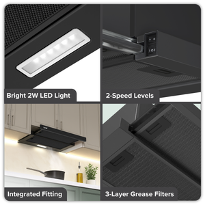 Baridi DH287 Telescopic Cooker Hood with Aluminium Filters 60cm - Black - additional view 12