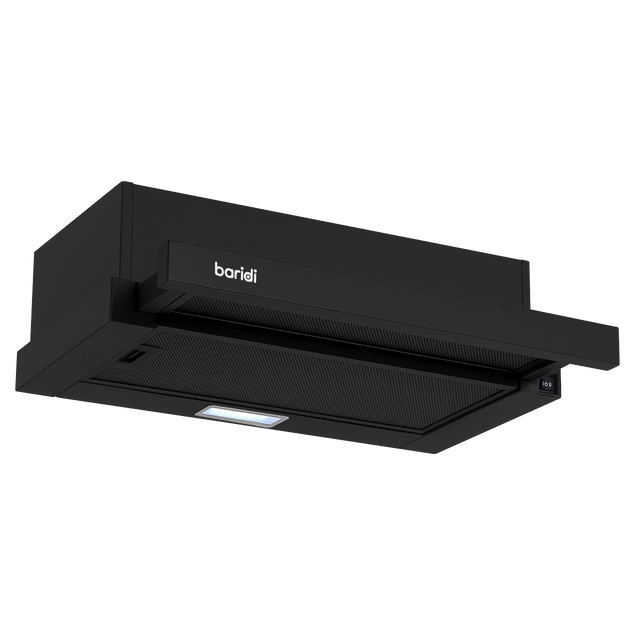 Baridi DH287 Telescopic Cooker Hood with Aluminium Filters 60cm - Black