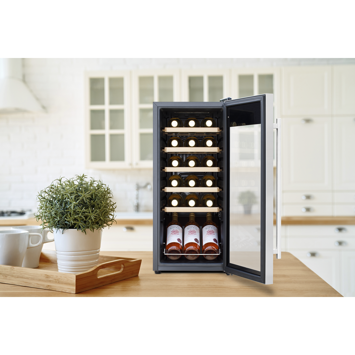Baridi DH29 18 Bottle Wine Fridge with Digital Touch Screen Controls & LED Light - Stainless Steel - additional view 10