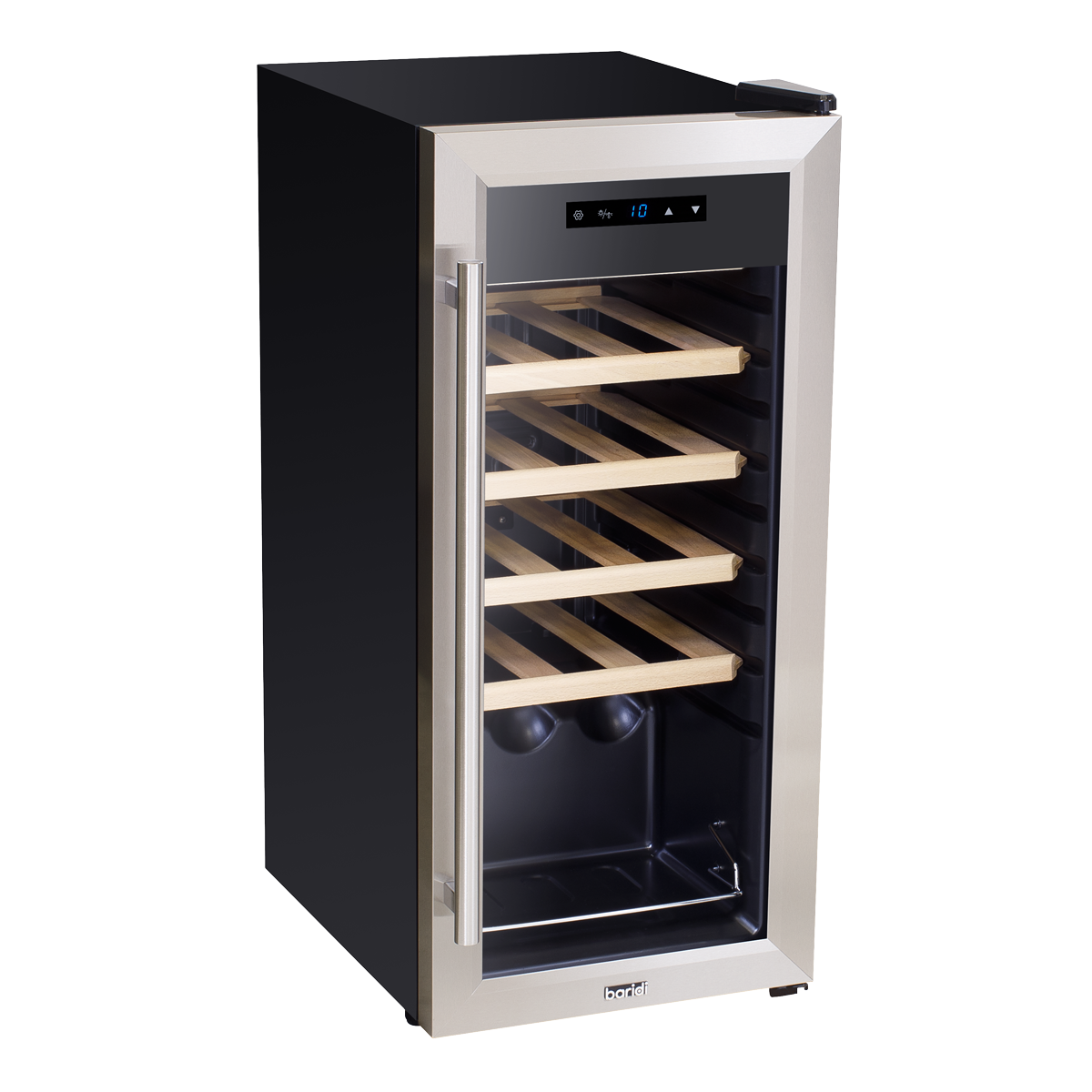Baridi DH29 18 Bottle Wine Fridge with Digital Touch Screen Controls & LED Light - Stainless Steel