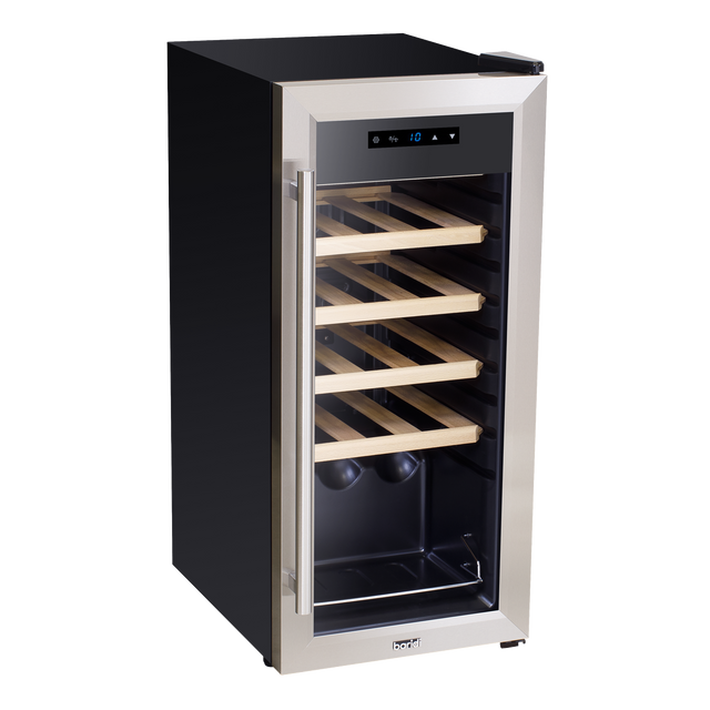 Baridi DH29 18 Bottle Wine Fridge with Digital Touch Screen Controls & LED Light - Stainless Steel