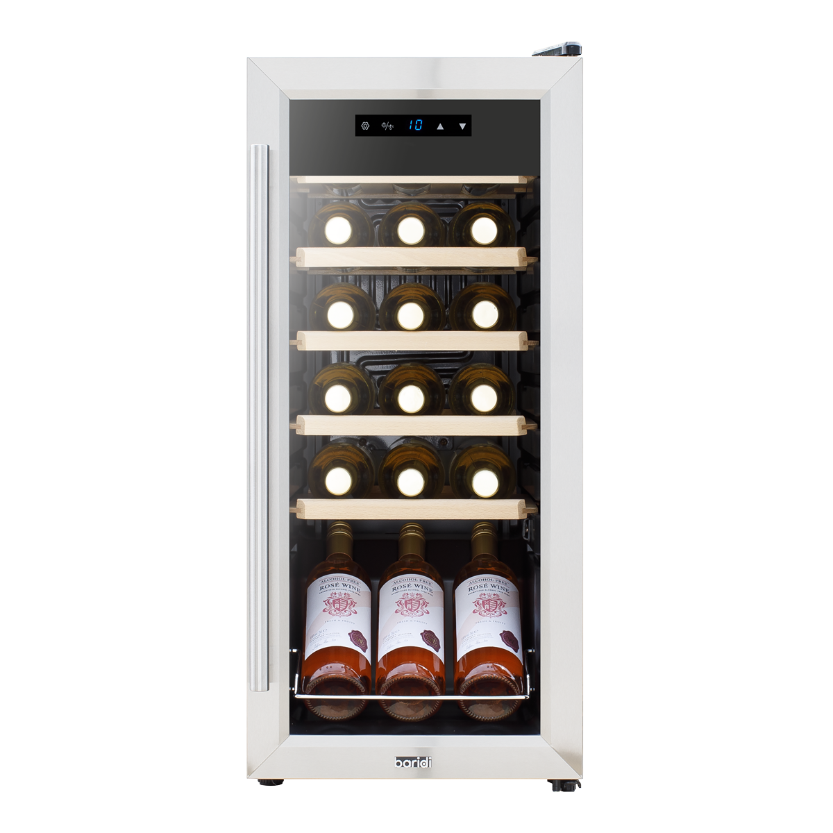 Baridi DH29 18 Bottle Wine Fridge with Digital Touch Screen Controls & LED Light - Stainless Steel - additional view 4
