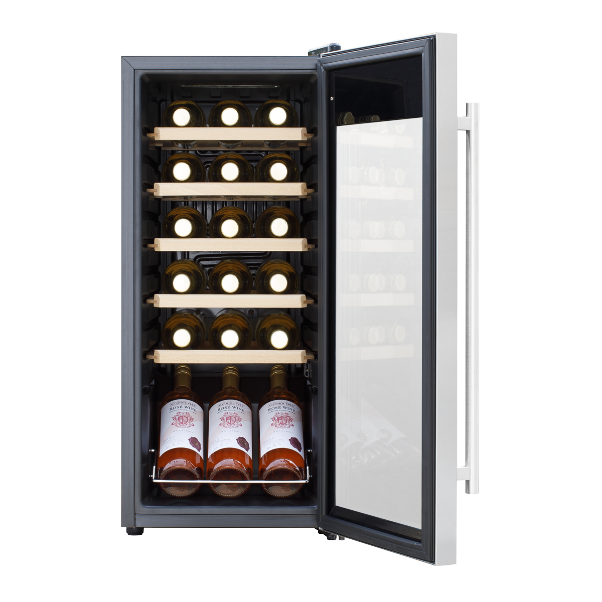 Baridi DH29 18 Bottle Wine Fridge with Digital Touch Screen Controls & LED Light - Stainless Steel - additional view 5